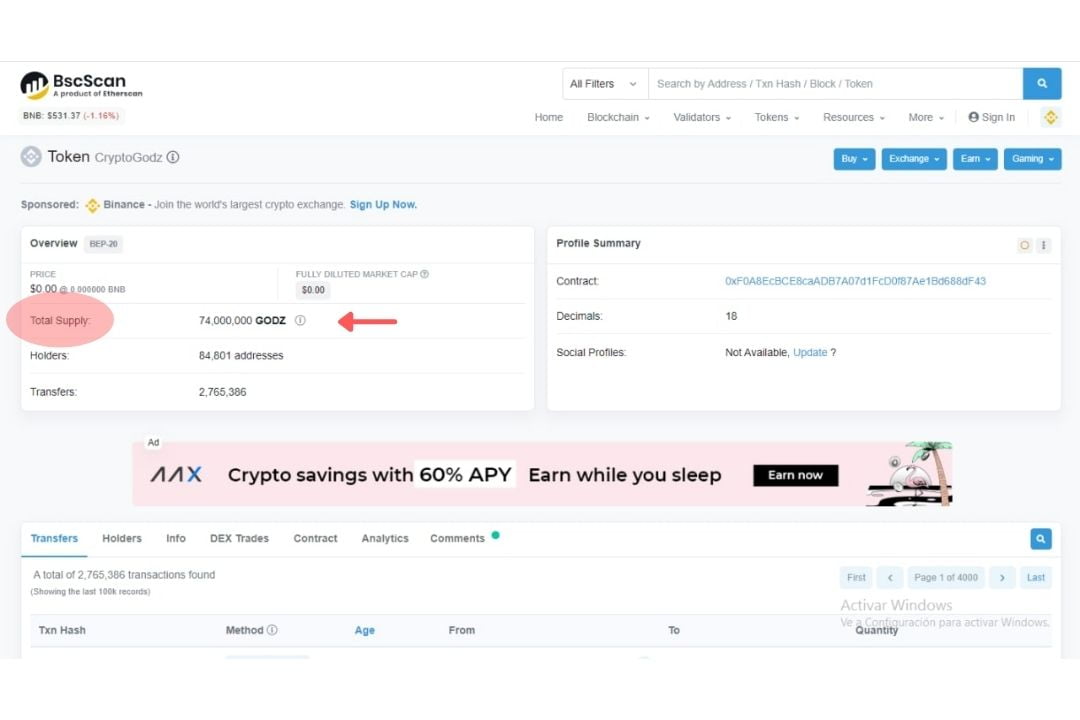Análisis del Token de Juegos NFT Play to Earn, Supply