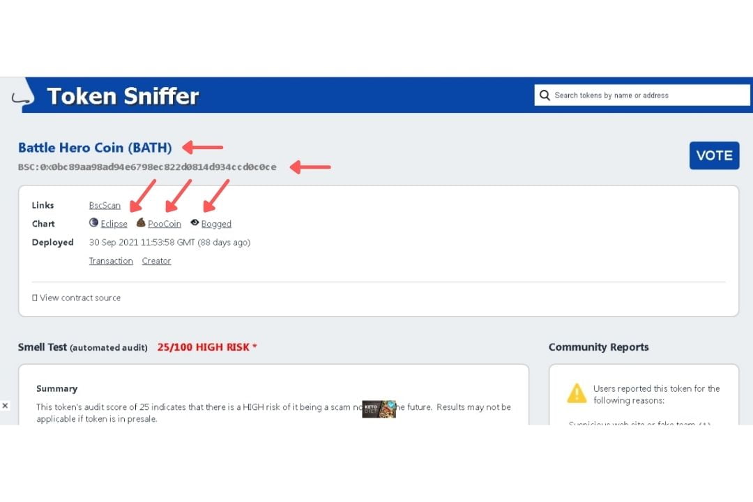 análisis de juegos nft play to earn, tokensniffer