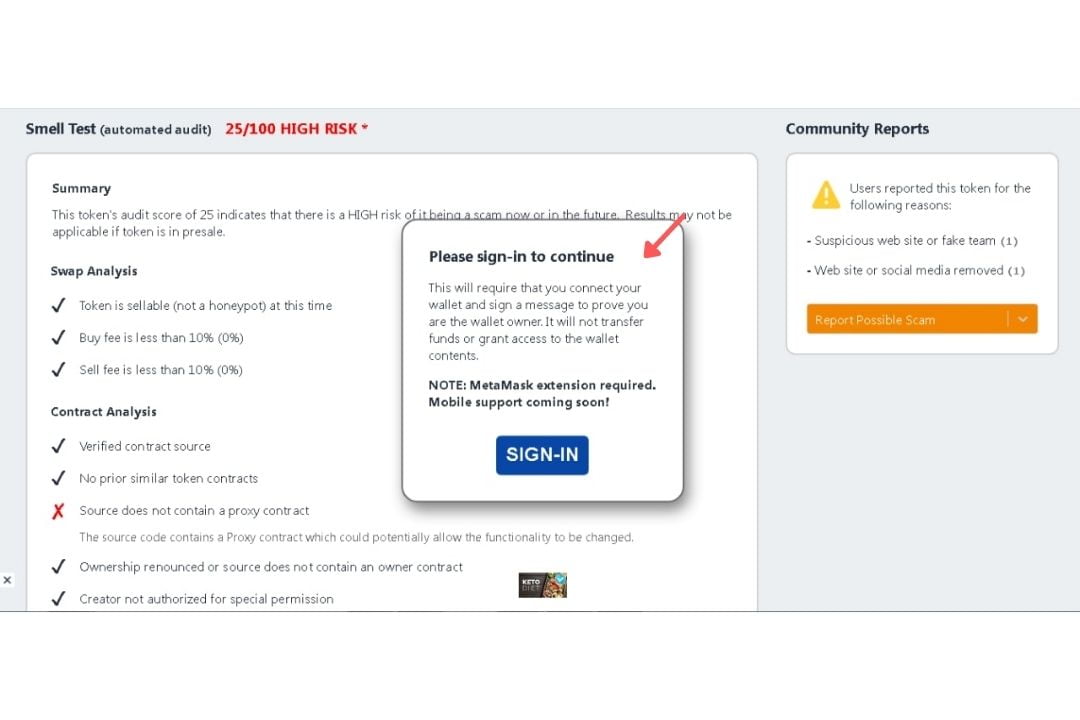 analisis de juegos nft tkensniffer metamask